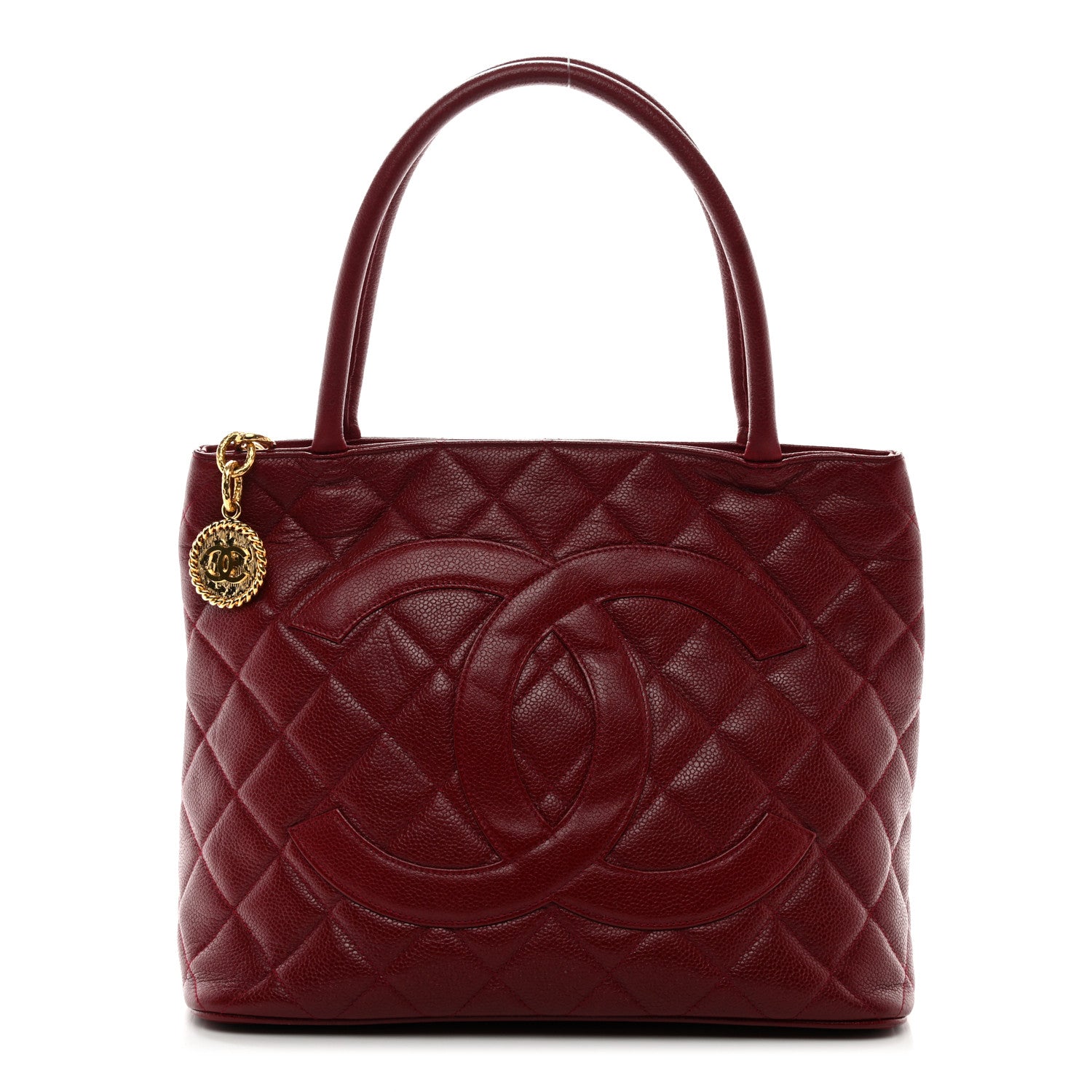 Chanel Caviar Quilted Medallion Tote Red 1 of 13