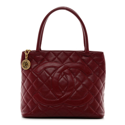 Chanel Caviar Quilted Medallion Tote Red 1 of 13