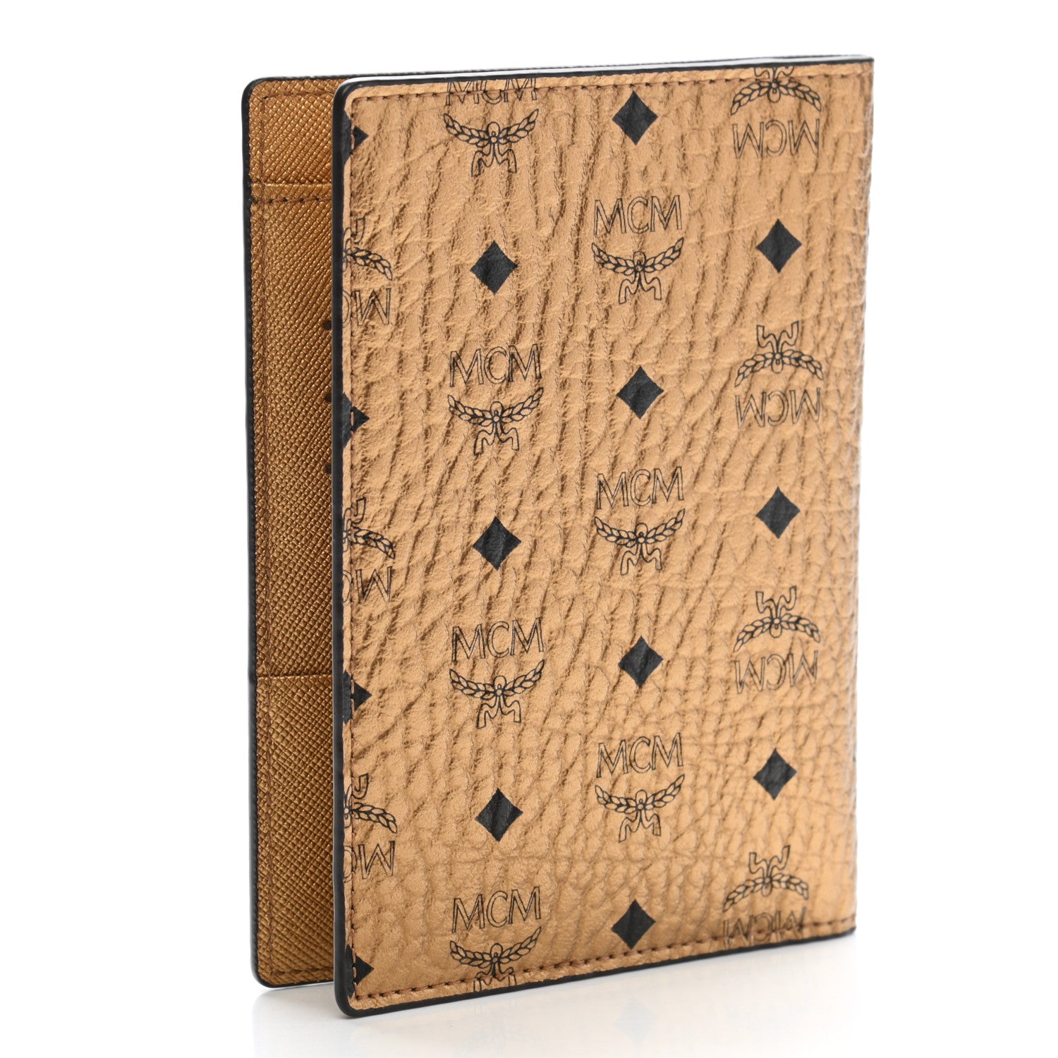 MCM Metallic Visetos Passport Holder Gold 3 of 6