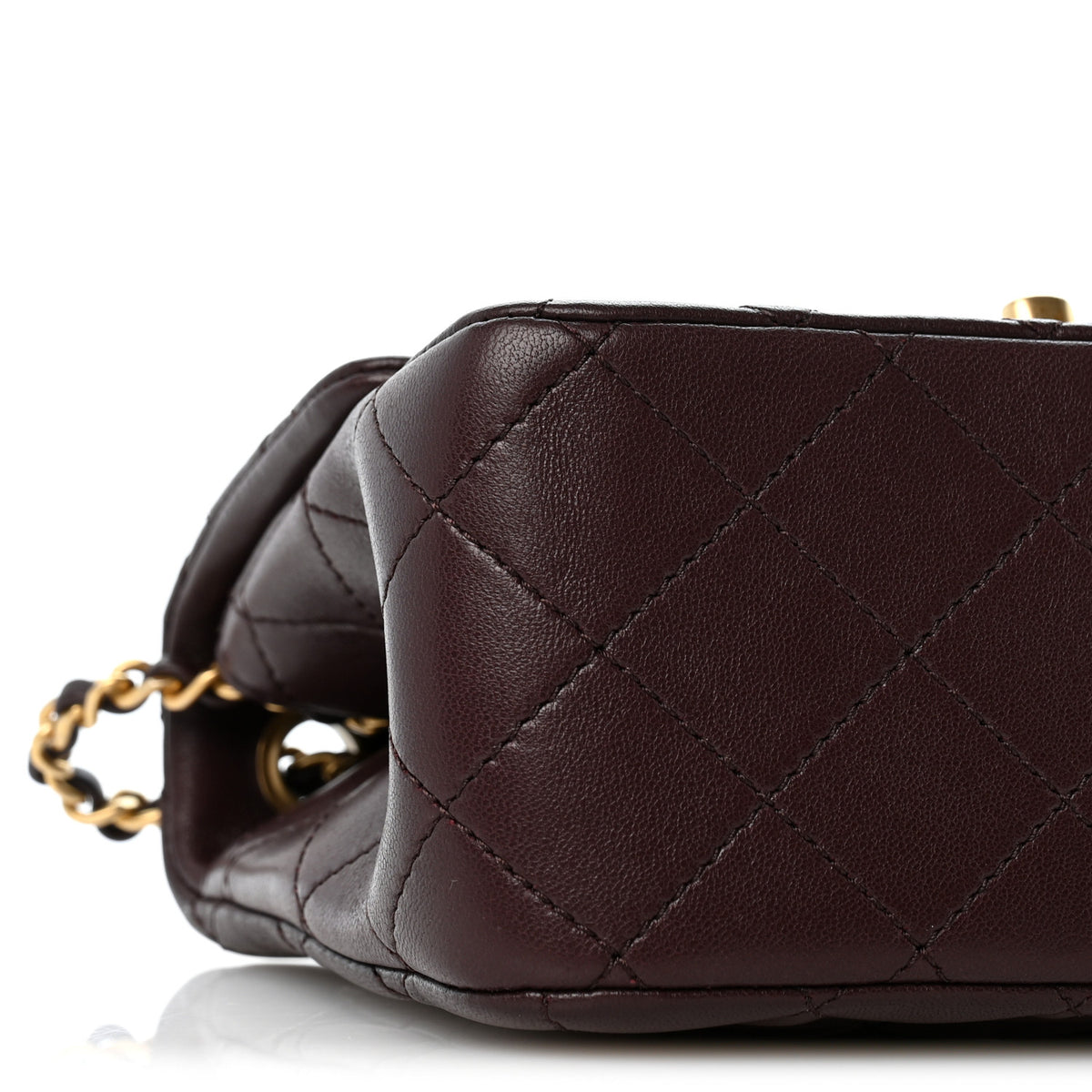 Chanel Lambskin Quilted CC Pearl Crush Mini Flap Dark Brown 9 of 12