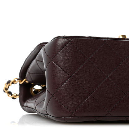 Chanel Lambskin Quilted CC Pearl Crush Mini Flap Dark Brown 9 of 12