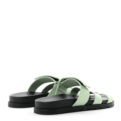 Hermes Epsom Womens Chypre Sandals 38 Vert Jade 5 of 9