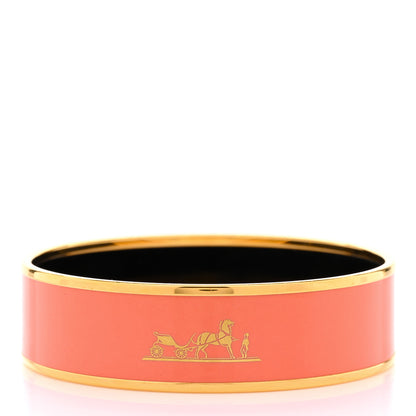 Hermes Enamel Printed Caleche Wide Bracelet 70 Mango 3 of 6