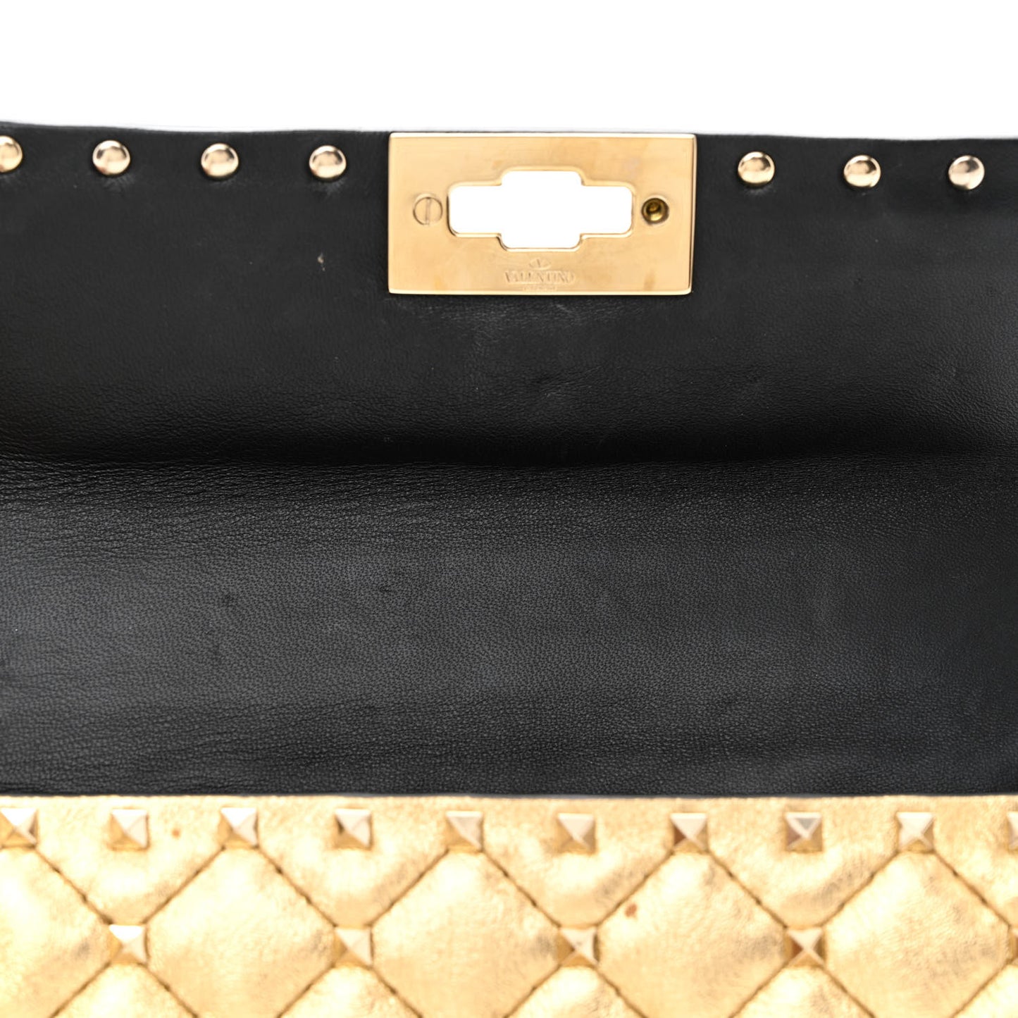 Metallic Nappa Small Rockstud Spike Shoulder Bag Mekong
