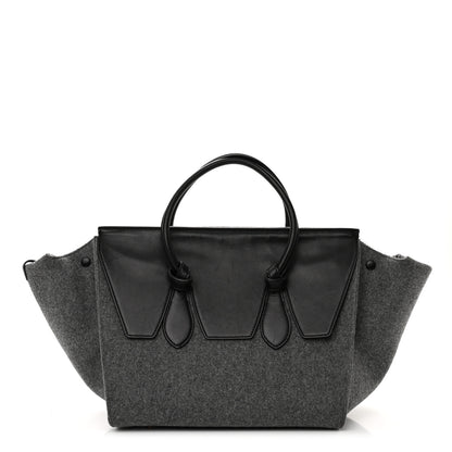 Celine Felt Calfskin Medium Tie Knot Tote Grey Black 1 of 19