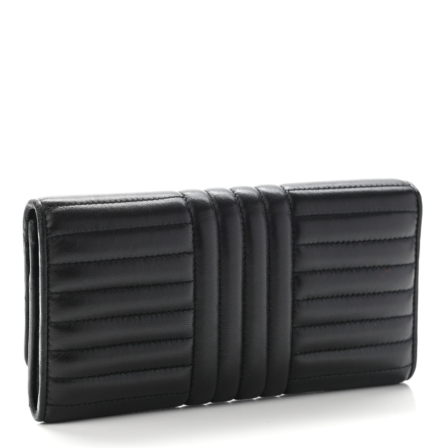 Soft Calfskin Diagramme Continental Wallet Black