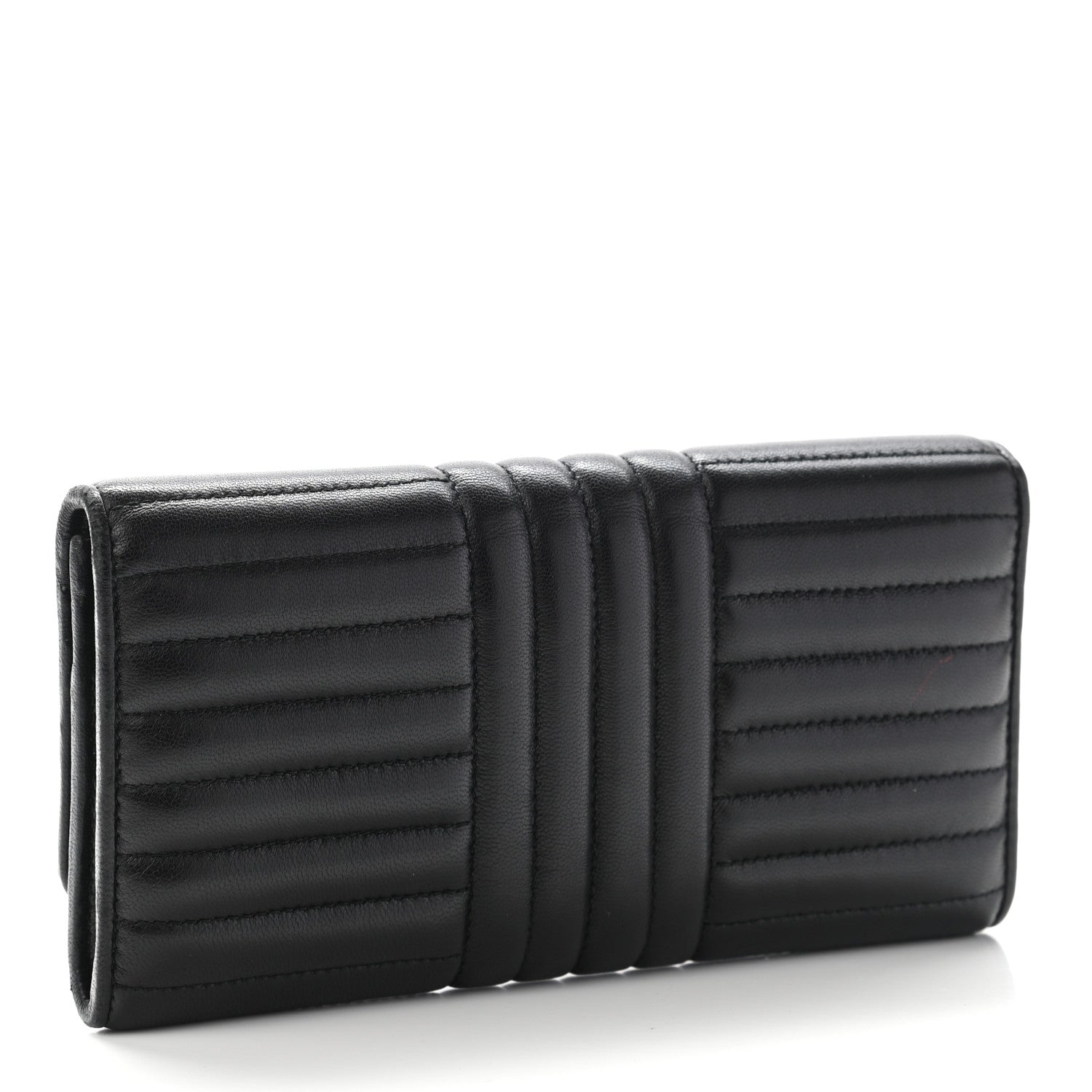 Prada Soft Calfskin Diagramme Continental Wallet Black 3 of 8