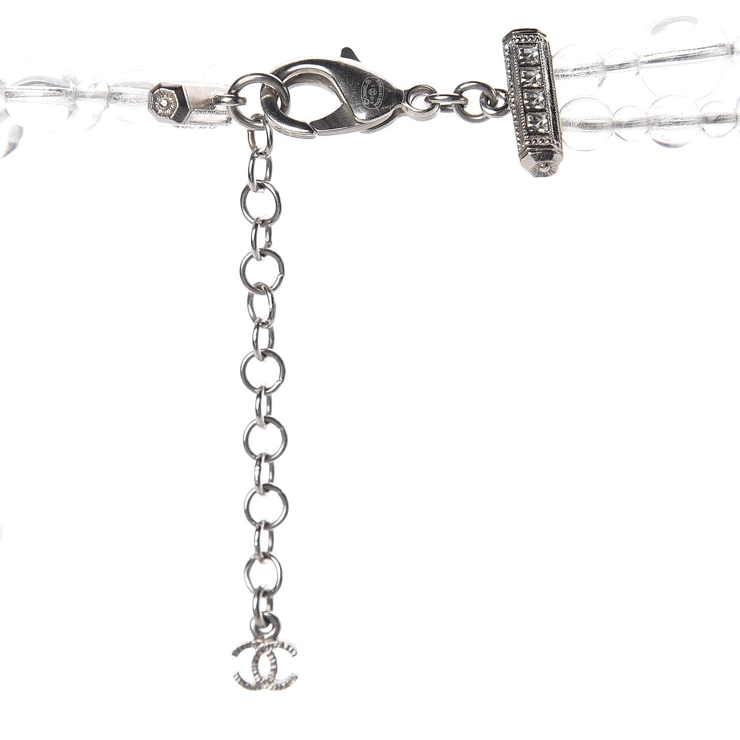 Chanel Crystal CC Double Strand Long Chain Necklace Transparent 5 of 6