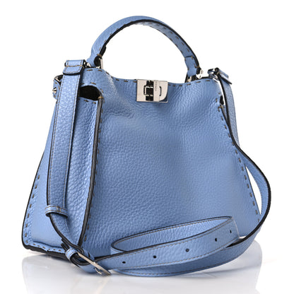 Fendi Cuoio Roma Selleria Chamois Bi-Color Medium Peekaboo Iconic Essentially Satchel Sky Blue Latte 2 of 8