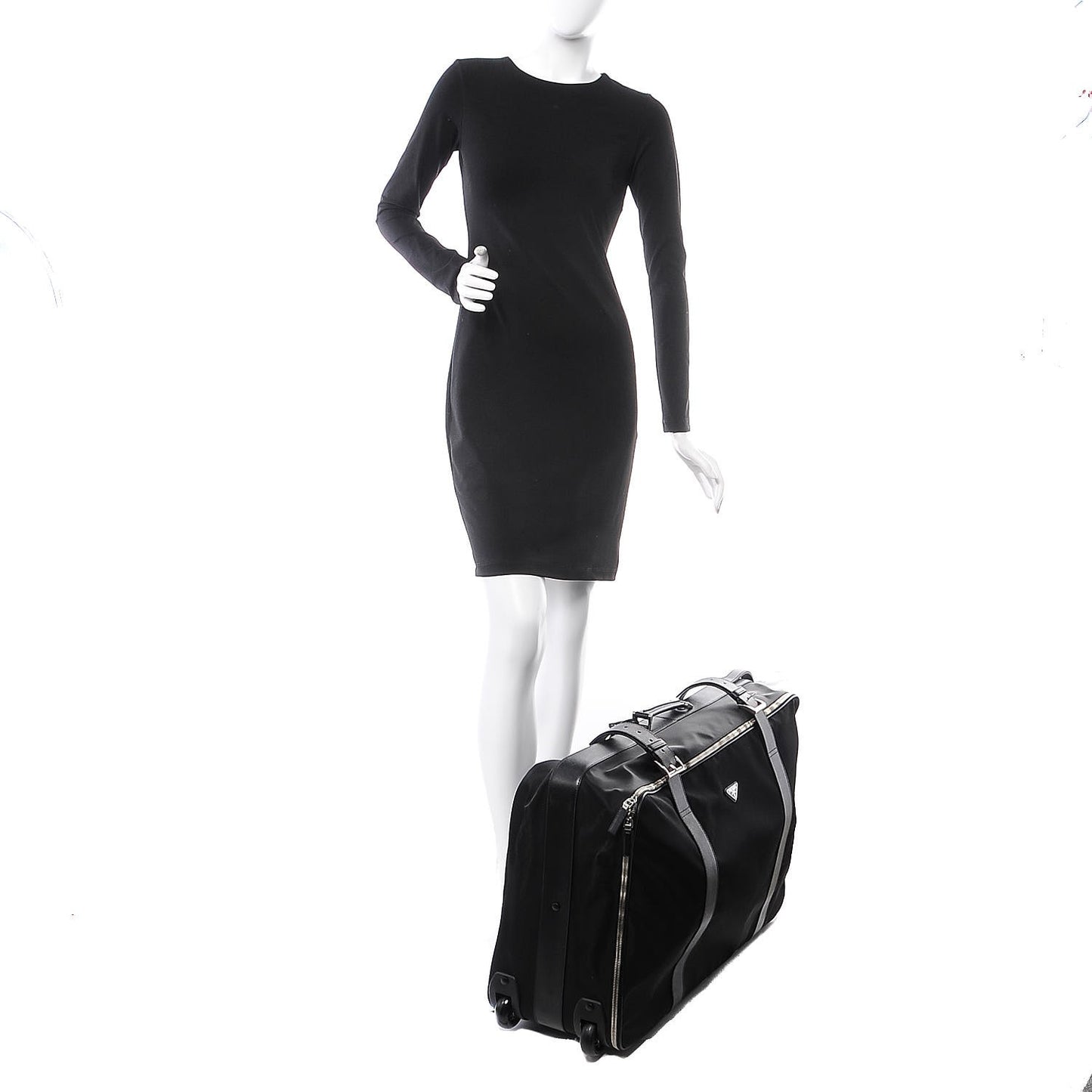 Tessuto Nylon Saffiano Suitcase Black