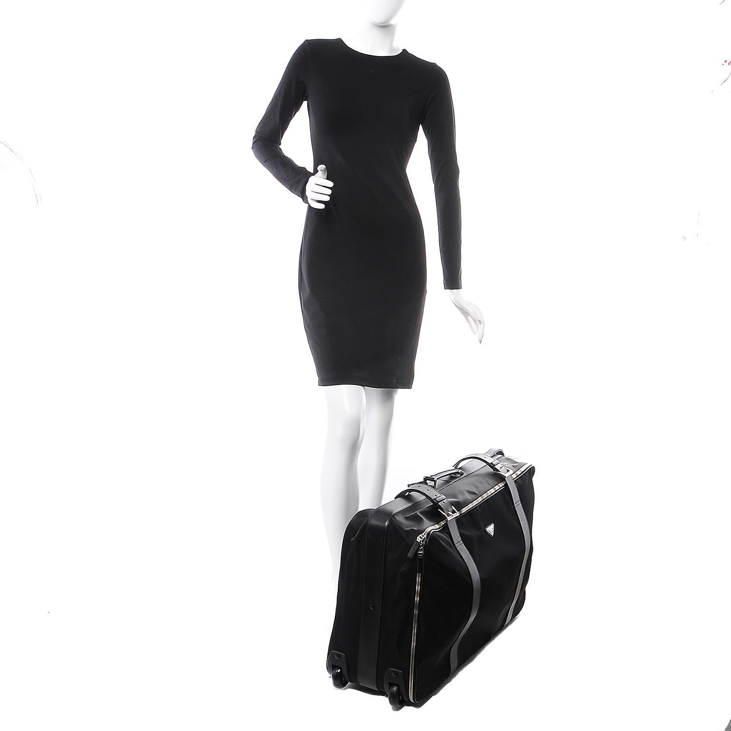 Prada Tessuto Nylon Saffiano Suitcase Black 2 of 10