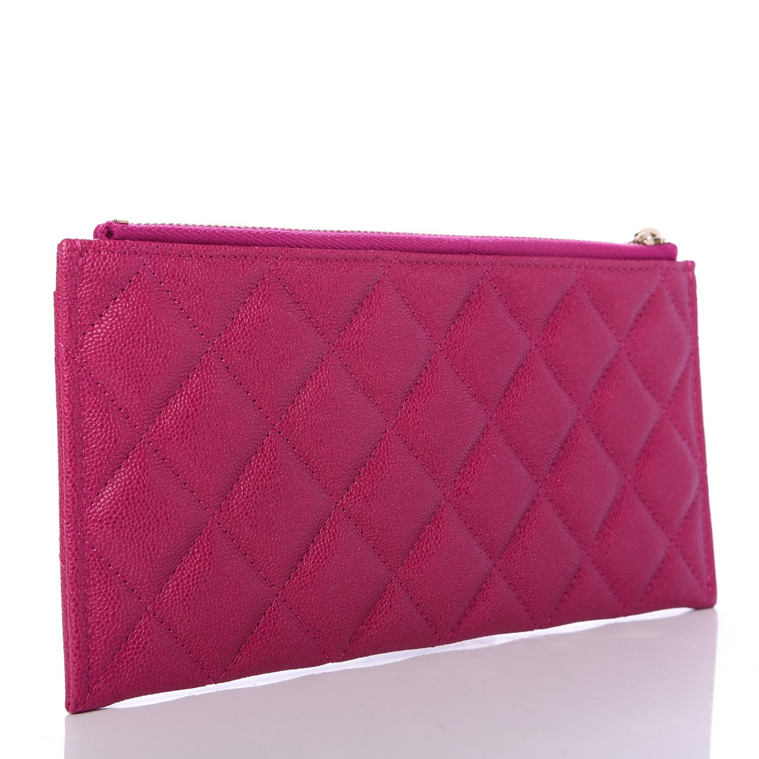 Chanel Caviar Quilted Classic Zip Boy Pouch Fuchsia 3 of 7