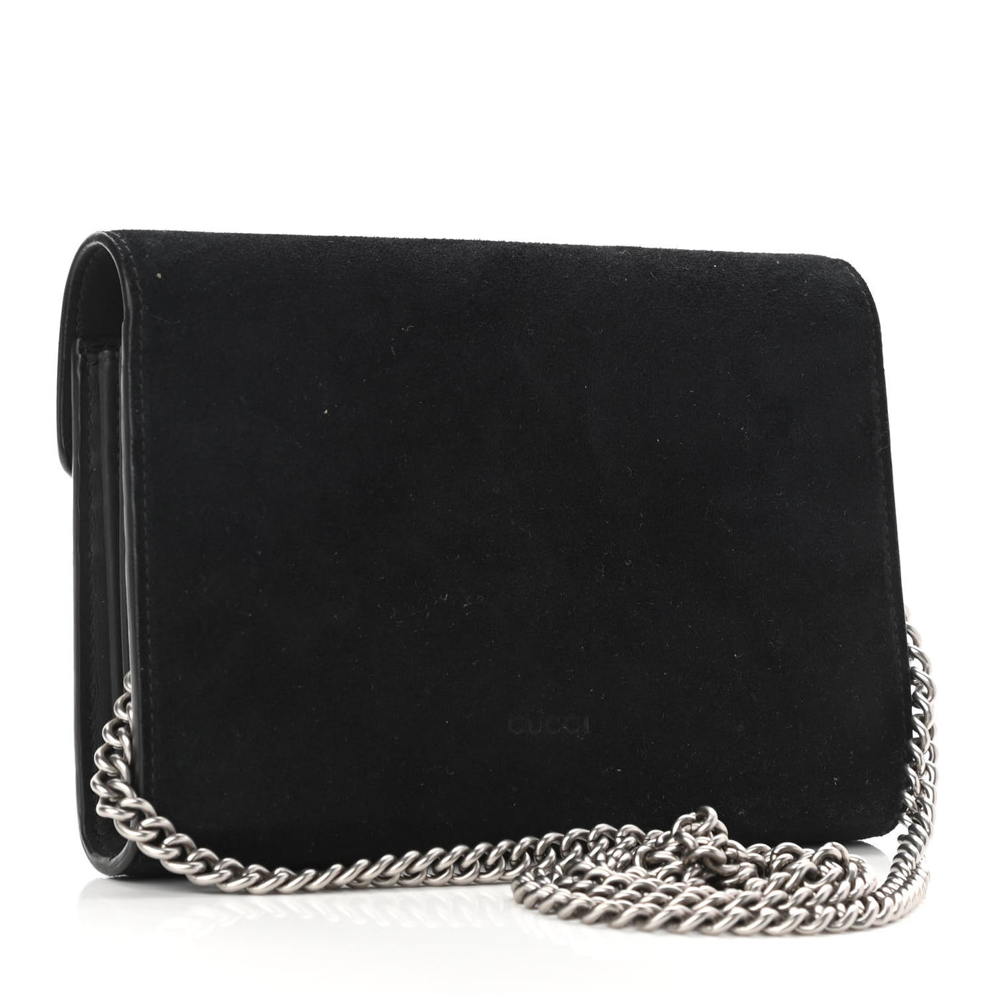 Suede Mini Dionysus Chain Wallet Black