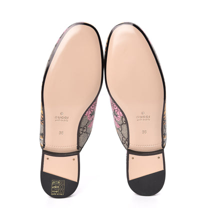 Gucci GG Supreme Monogram Bengal Womens Princetown Slippers 36 Beige Crop Pink 5 of 9