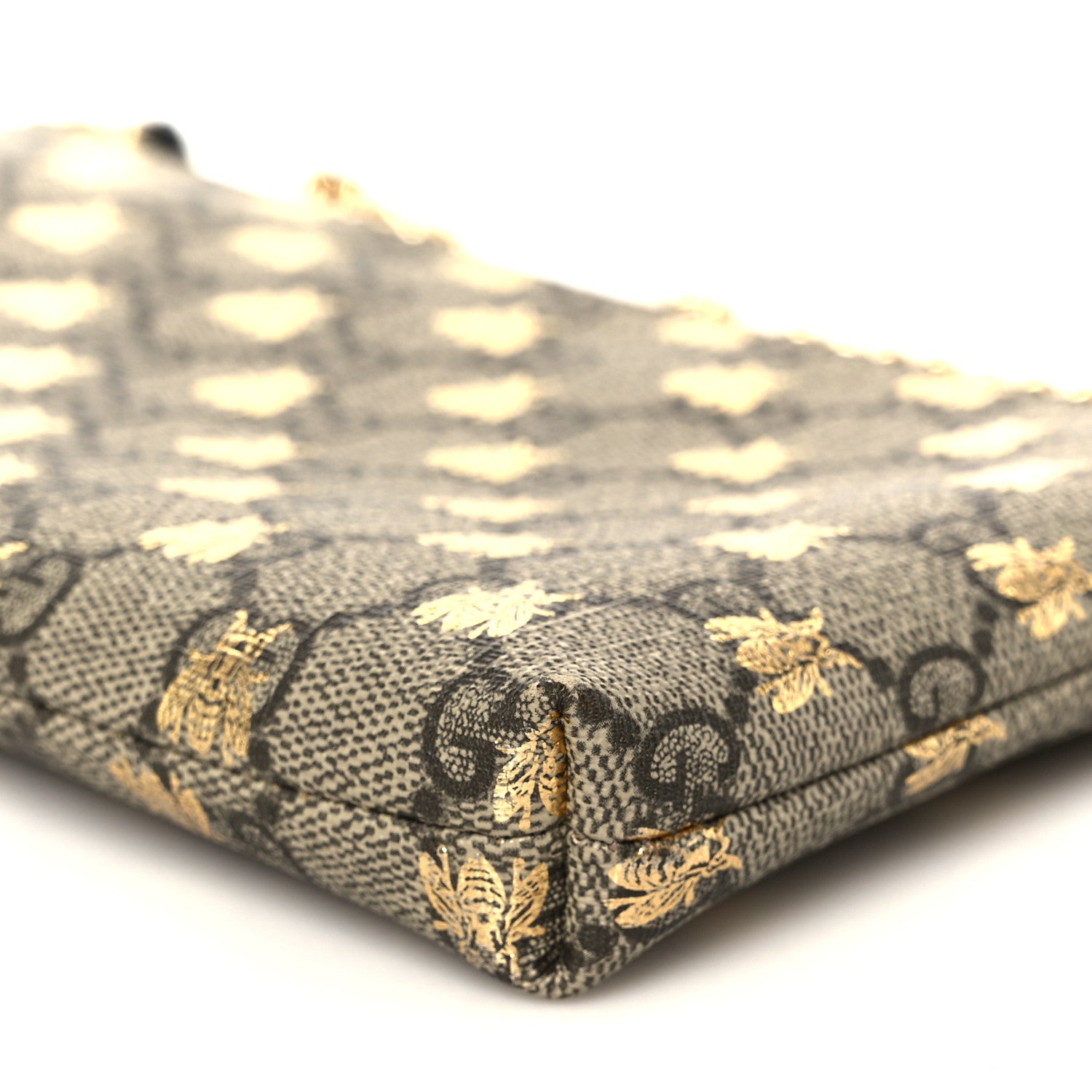 Gucci GG Supreme Monogram Bees Wrist Wallet Beige Black 10 of 10
