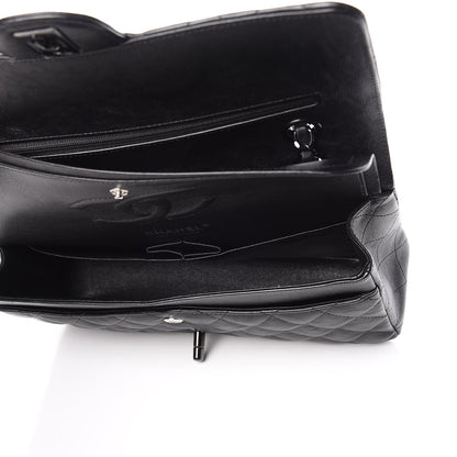 Chanel Crumpled Calfskin Quilted Medium Double Flap So Black 5 of 8