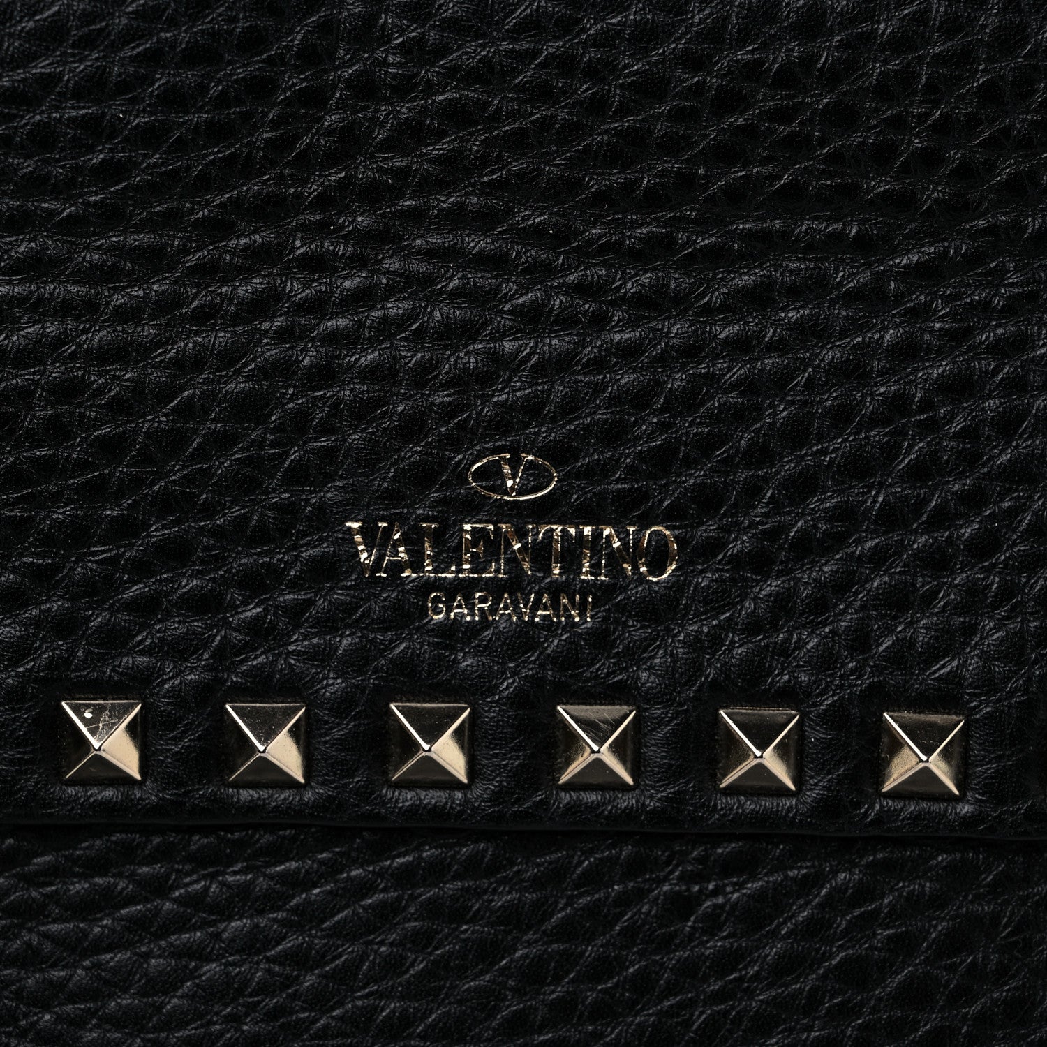 Valentino Garavani Pebbled Calfskin Rockstud Top Handle Shoulder Bag Black 7 of 11