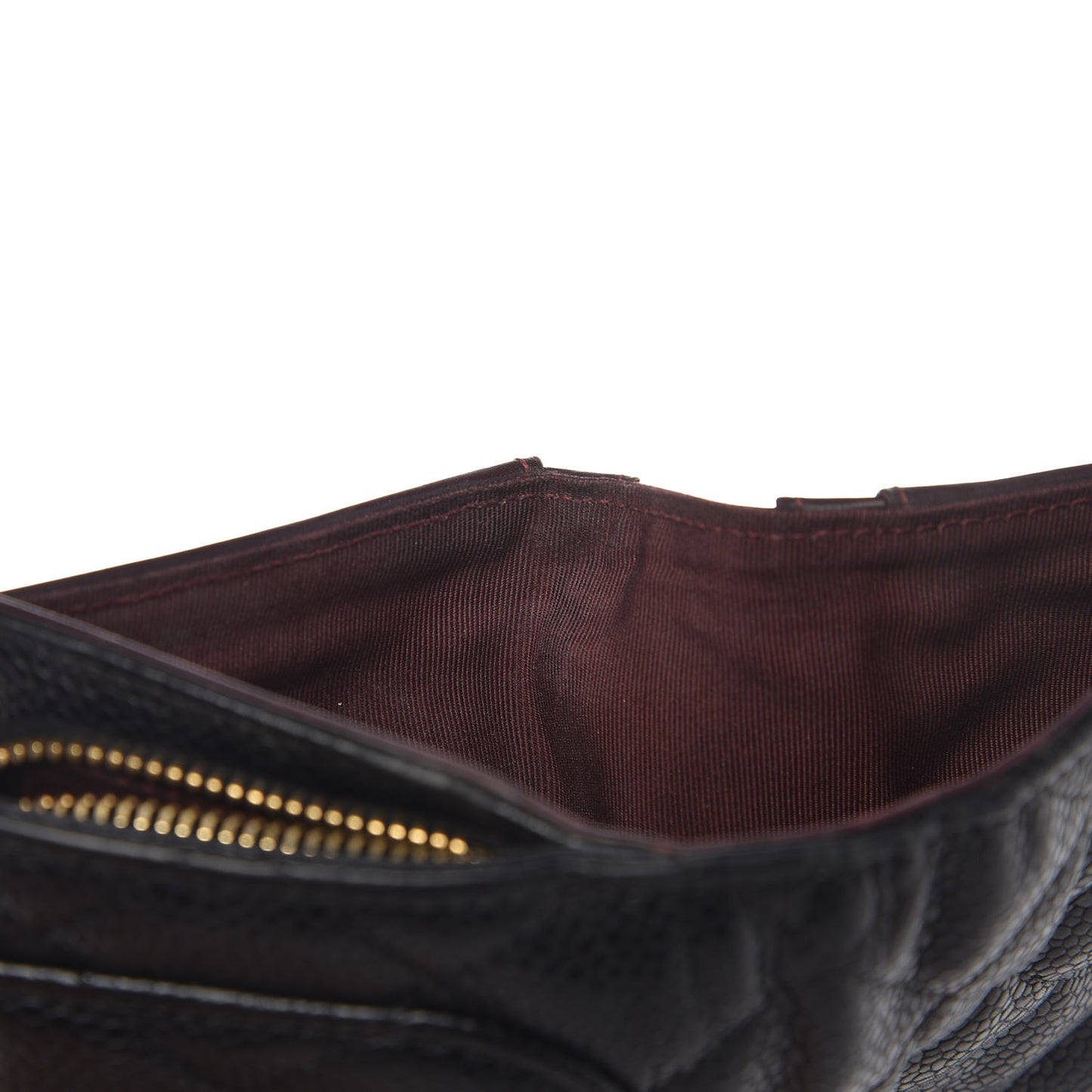 Caviar Quilted Zipped Pocket Wallet Black
