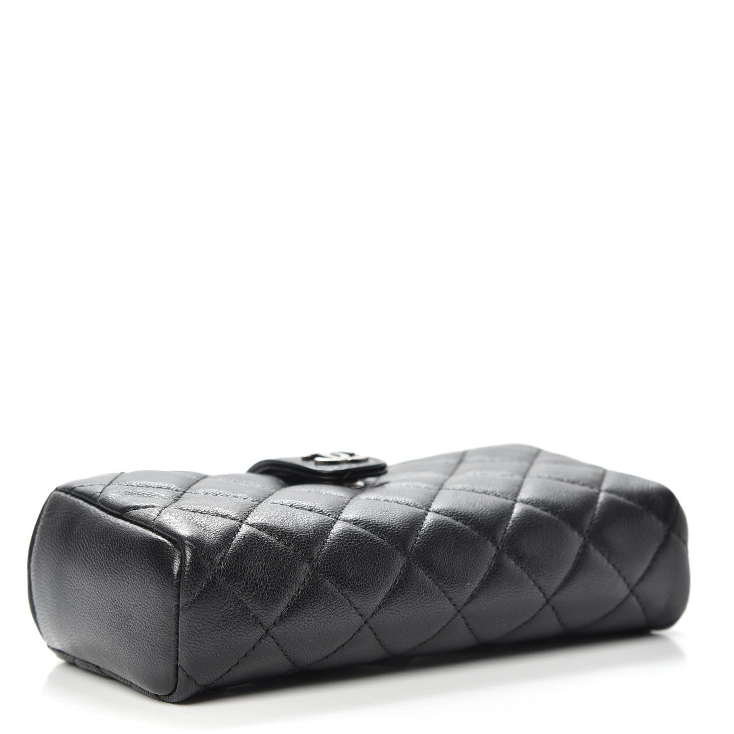 Chanel Lambskin Quilted Mini Phone Holder Clutch Black 4 of 8