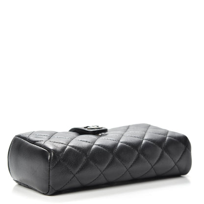 Chanel Lambskin Quilted Mini Phone Holder Clutch Black 4 of 8