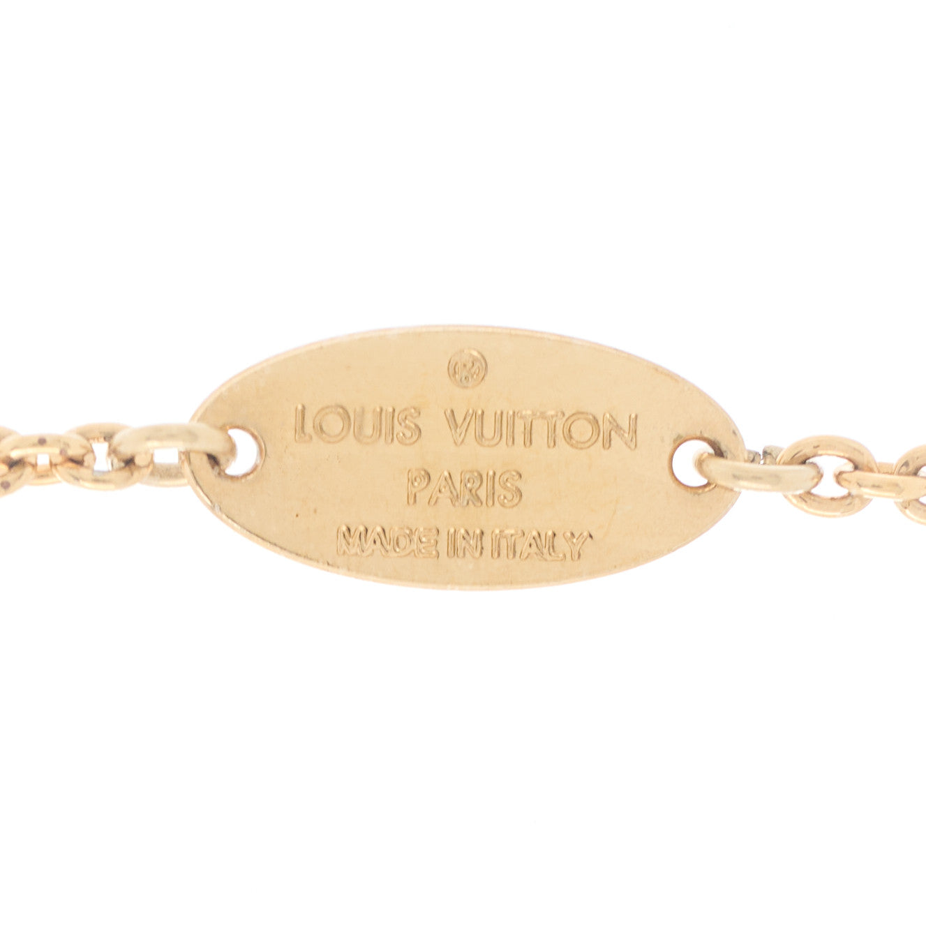 Louis Vuitton Metal Enamel Flower Full Long Necklace Gold 4 of 4
