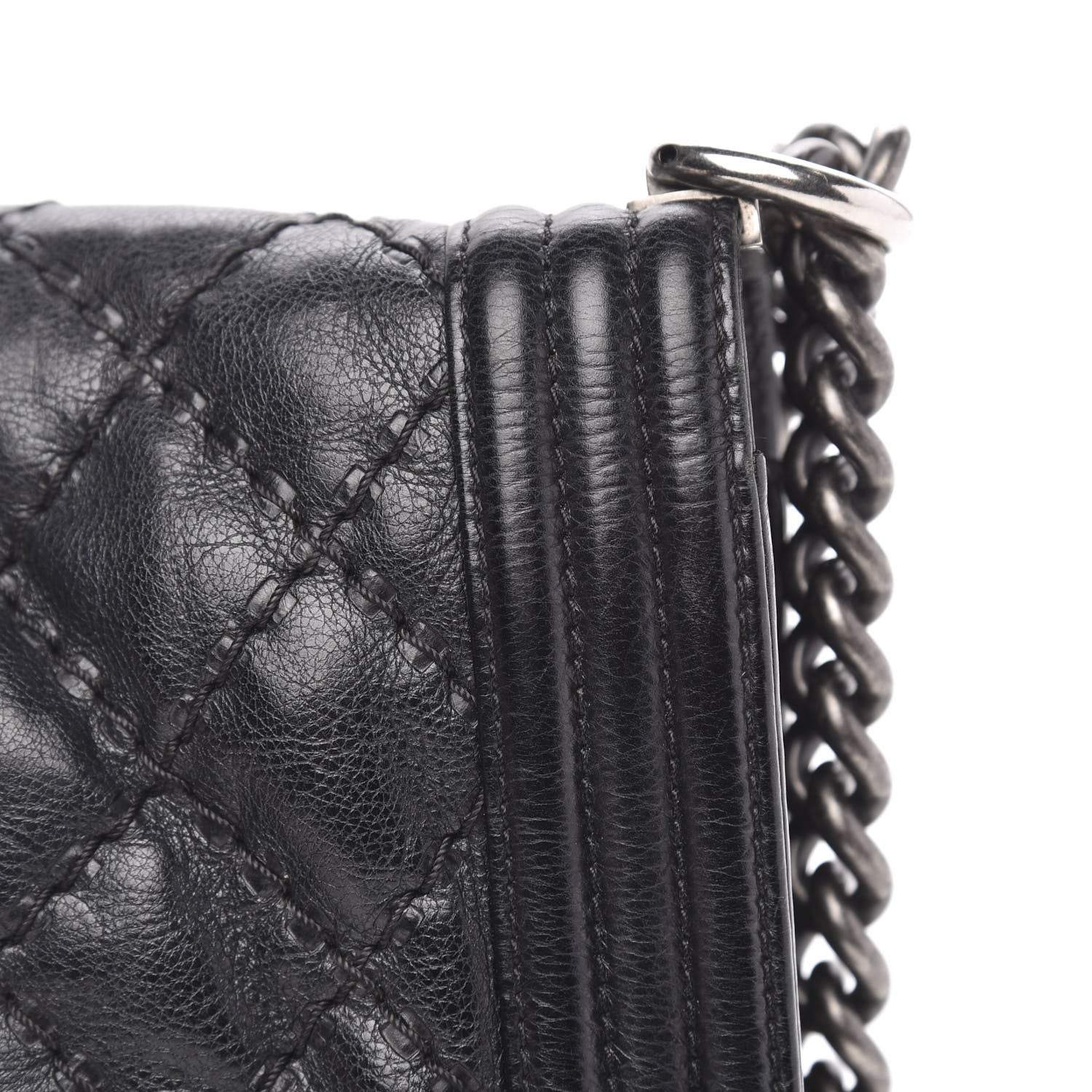 Chanel Calfskin Double Stitch Medium Boy Flap Black 12 of 16