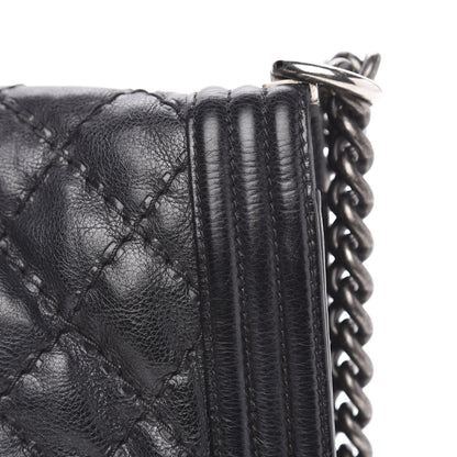 Chanel Calfskin Double Stitch Medium Boy Flap Black 12 of 16