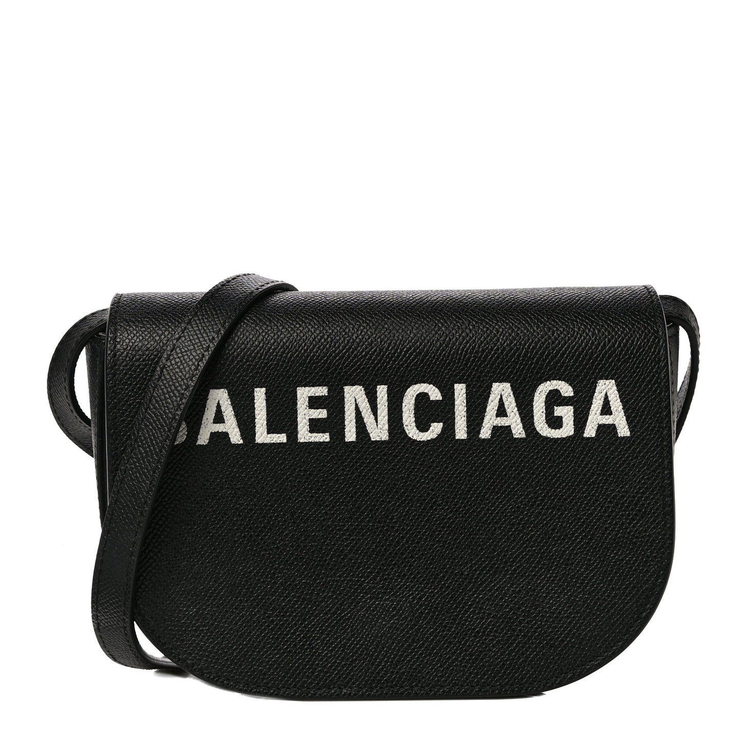 Grained Calfskin Logo Print Ville Day Bag XS Black