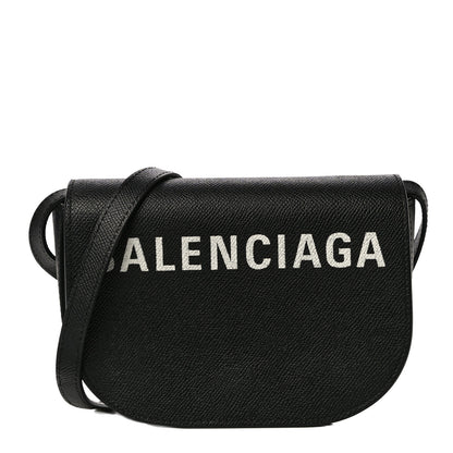 Balenciaga Grained Calfskin Logo Print Ville Day Bag XS Black 1 of 11