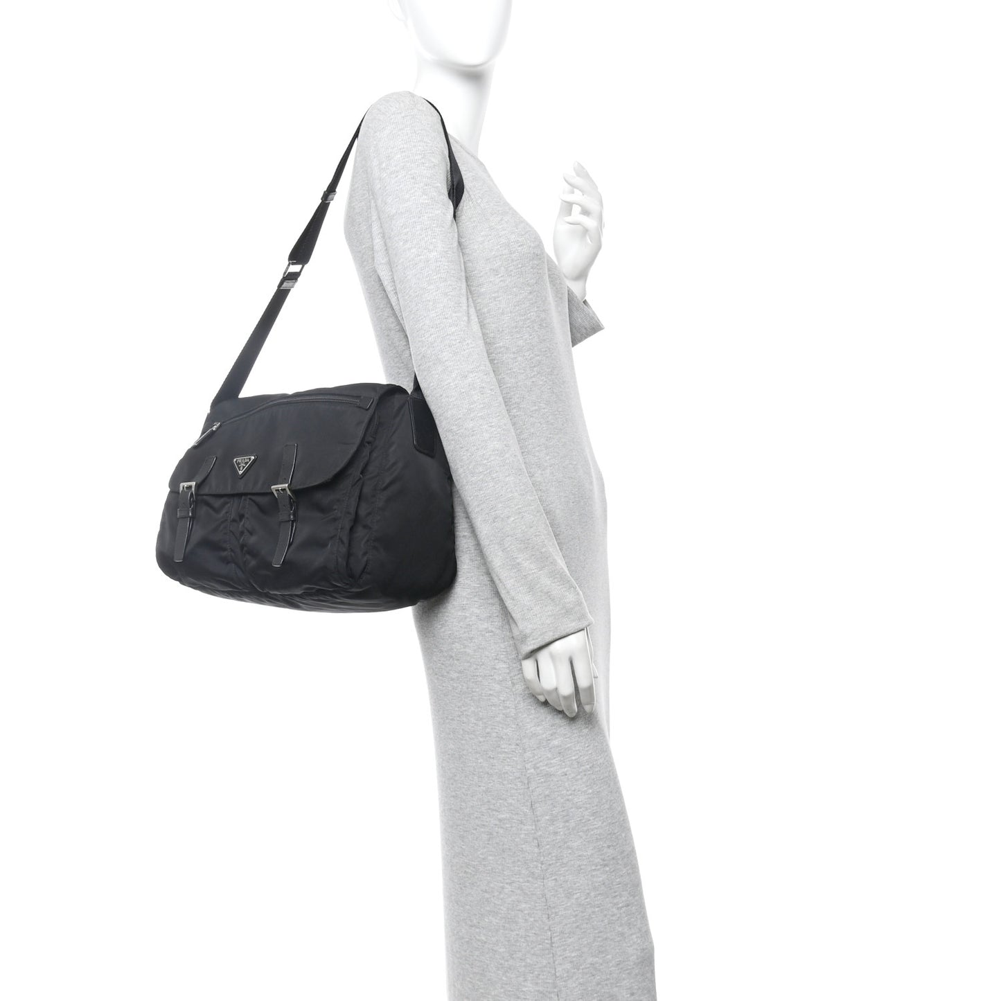 Nylon Vela Sport Messenger Bag Black