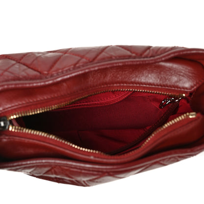 Chanel Aged Calfskin Quilted Small Gabrielle Hobo Burgundy 5 of 9