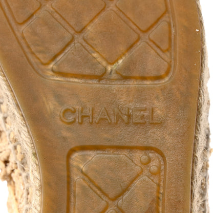 Chanel Raffia Fabric CC Espadrilles 38 Beige Black 7 of 14