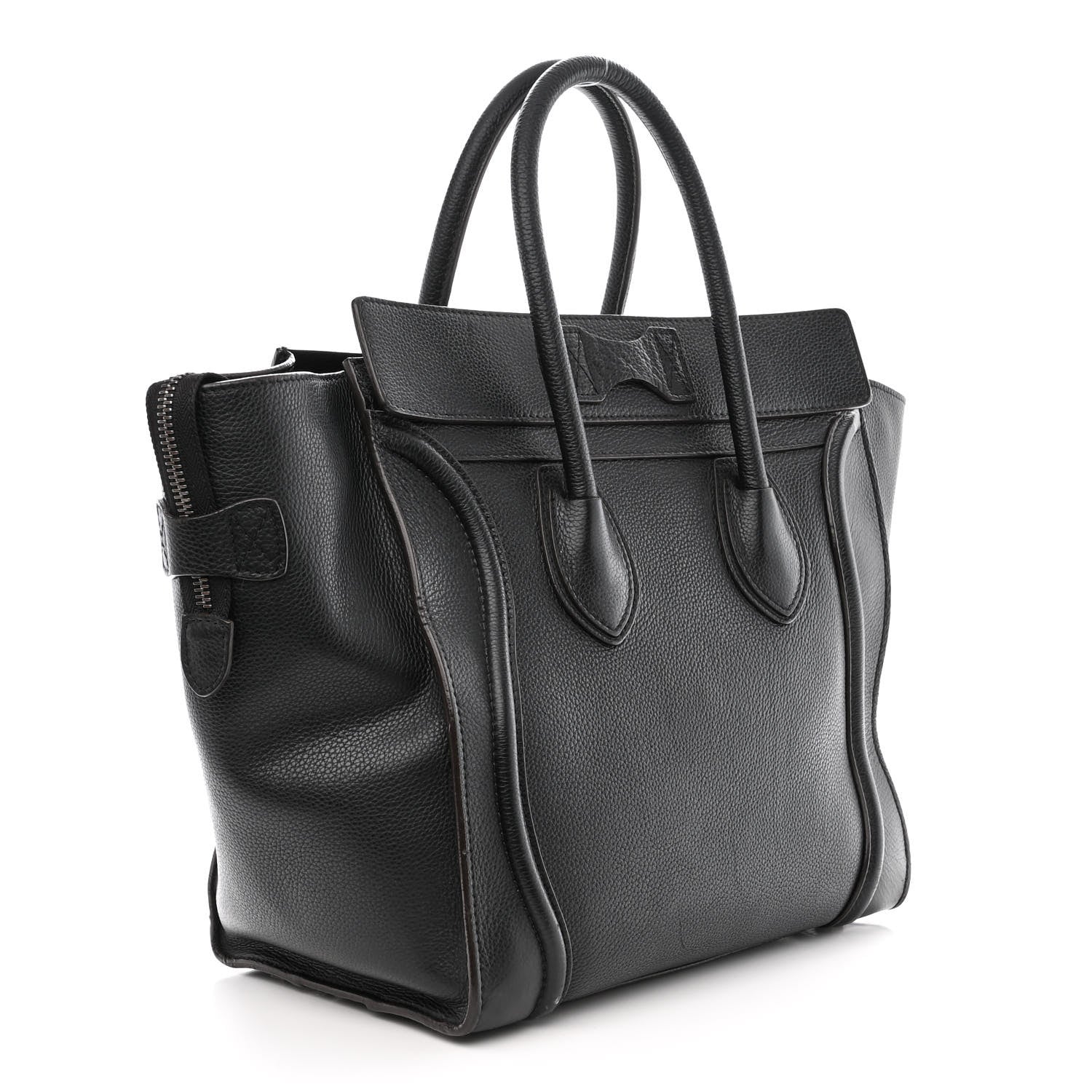 Celine Drummed Calfskin Mini Luggage Black 3 of 17