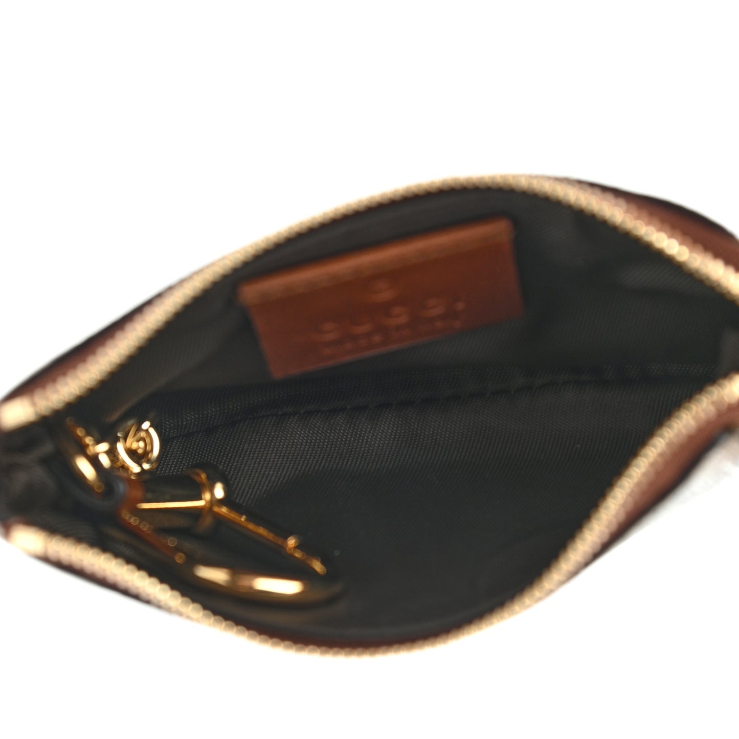 GG Supreme Monogram Key Case Brown