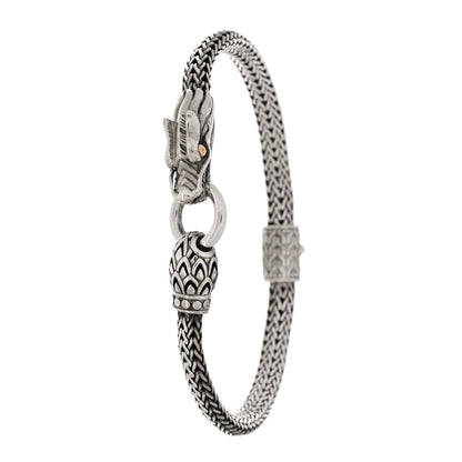 John Hardy Sterling Silver 18K Yellow Gold 5mm Naga Dragon Station Bracelet 1 of 4