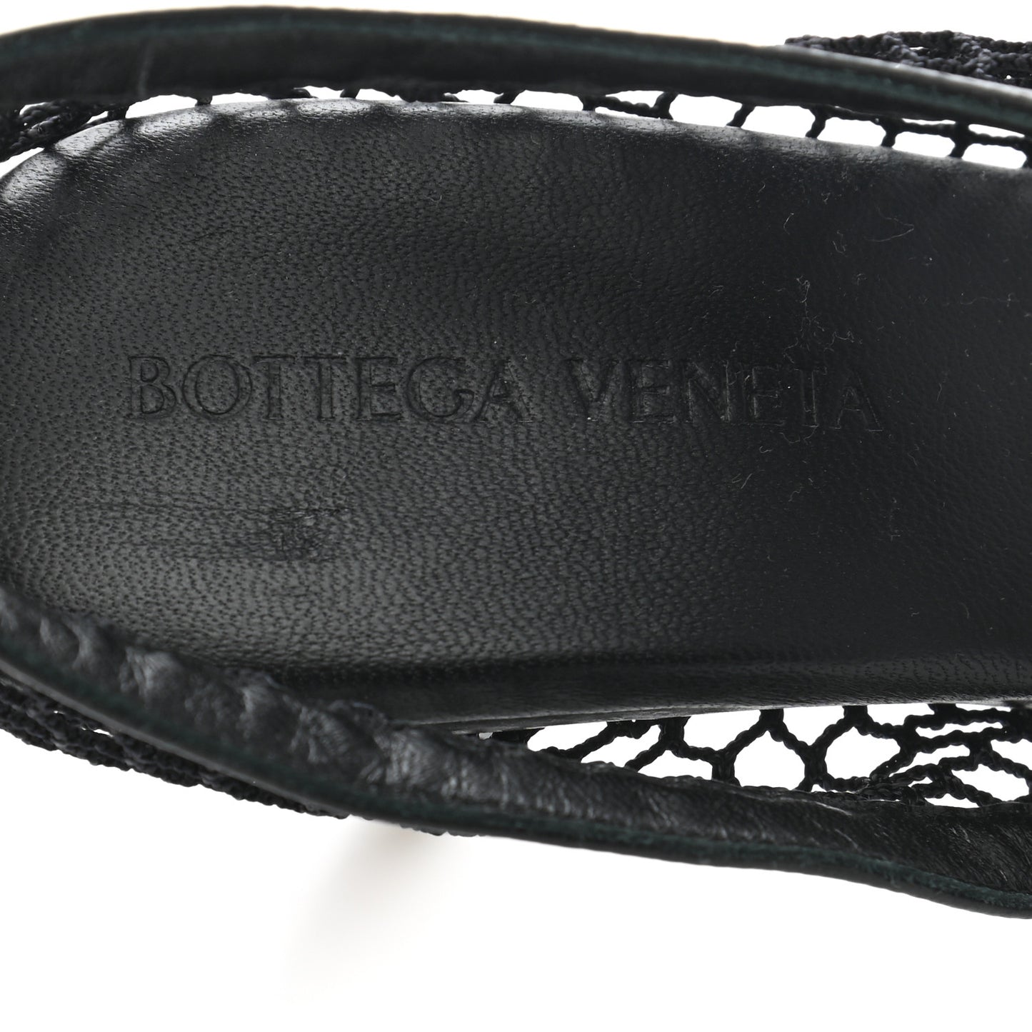 Mesh Nappa Chunky Chain Sandals 36 Black