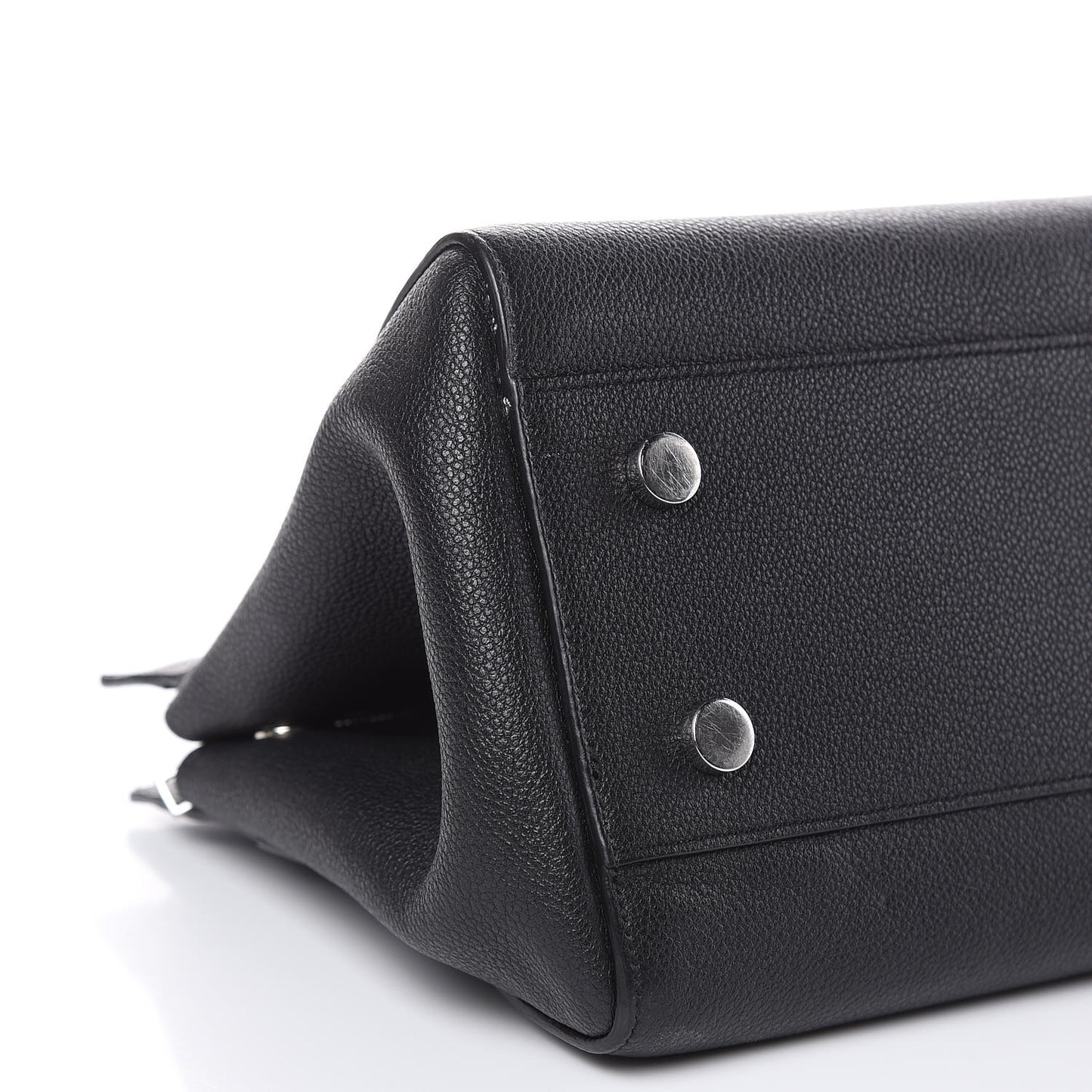 Grained Calfskin Small Cabas Rive Gauche Black