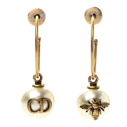 Christian Dior Pearl Bee Star Tribales Hoop Earrings 1 of 3