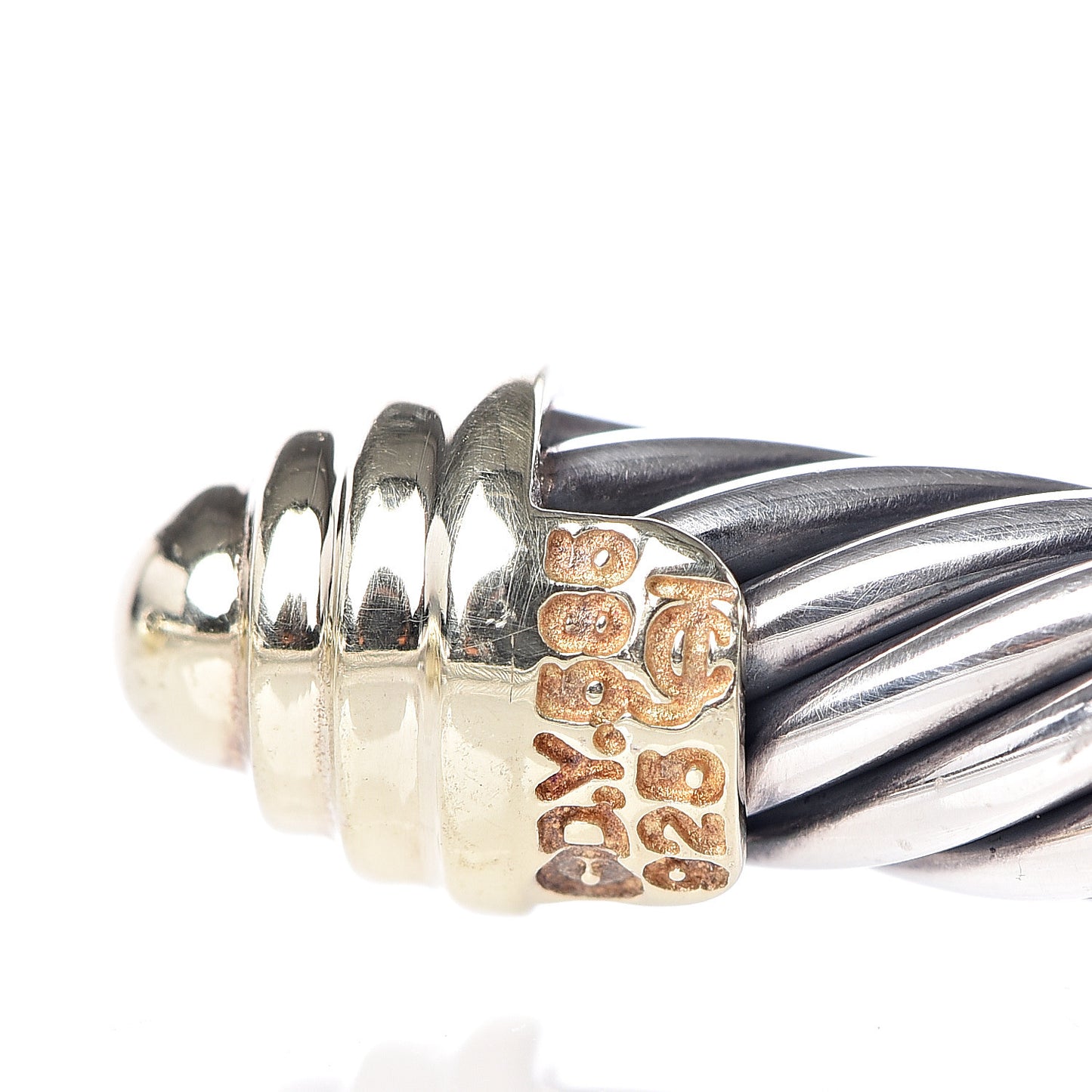 Sterling Silver 14K Yellow Gold 5mm Cable Classics Bracelet