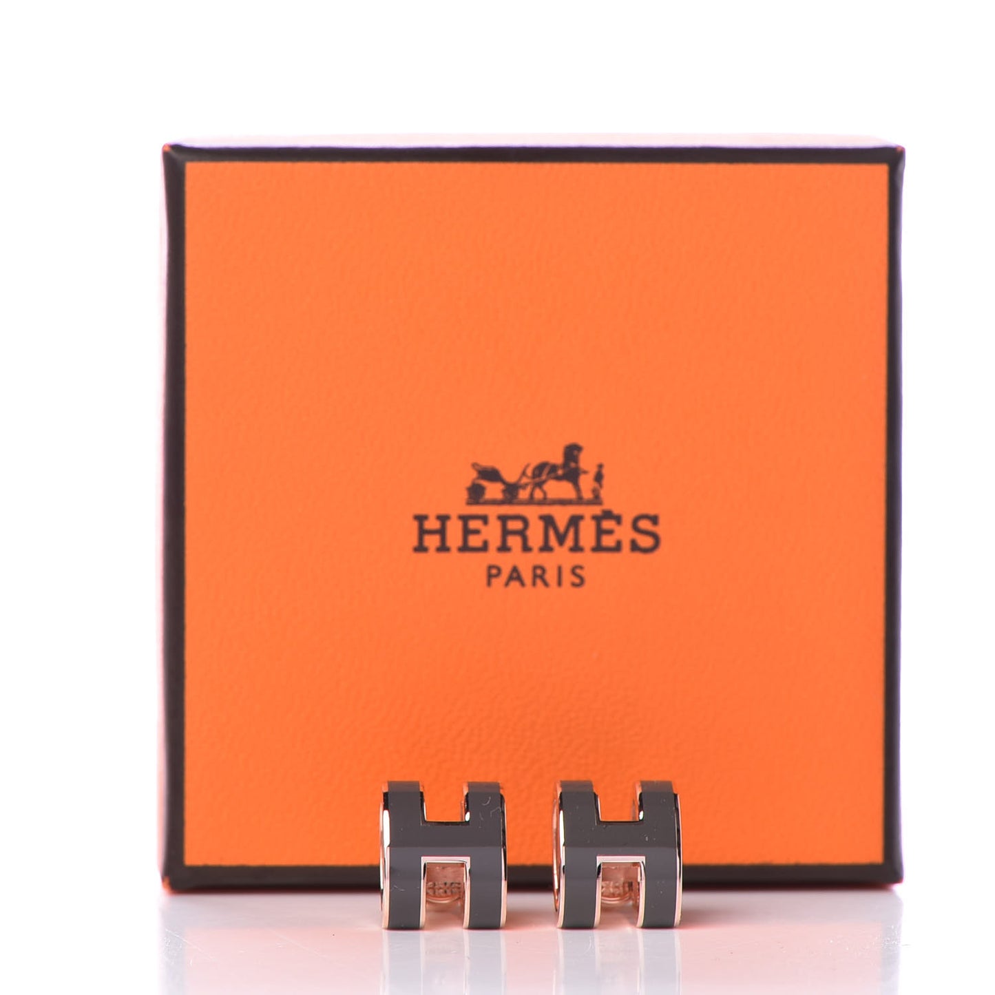 Rose Gold Lacquered Pop H Earrings Etain