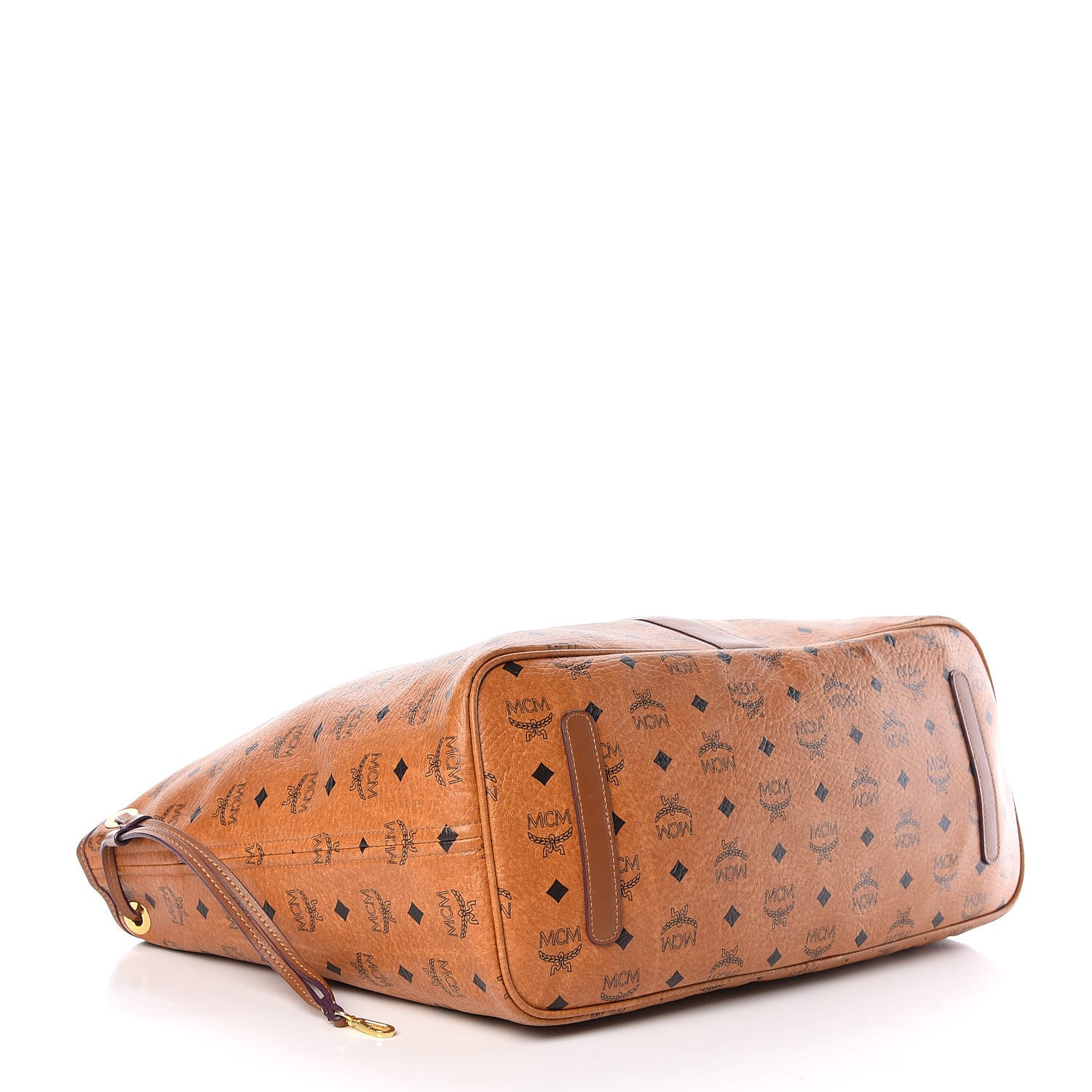 MCM Visetos Large Liz Reversible Shopper Tote Cognac 7 of 15