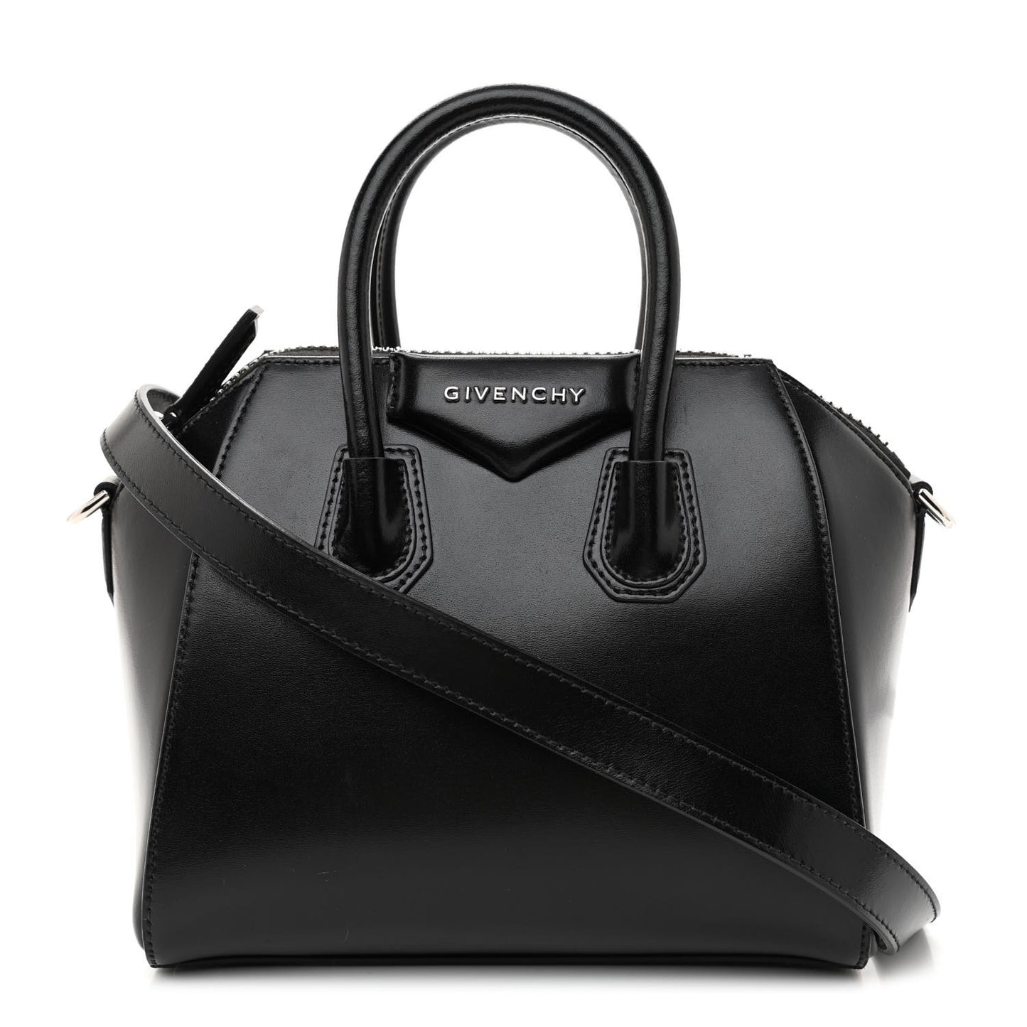 Shiny Lord Calfskin Mini Antigona Black