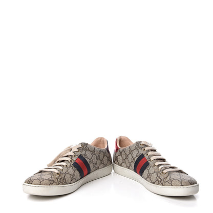 Gucci GG Supreme Monogram Womens Ace Low-Top Sneaker 42 Beige 14 of 16