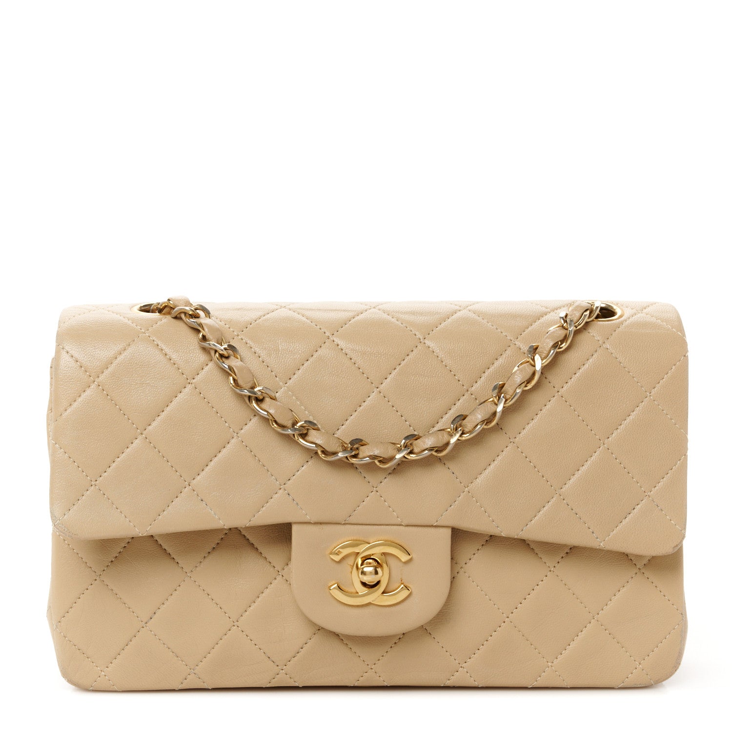 Chanel Lambskin Quilted Medium Double Flap Beige 1 of 12
