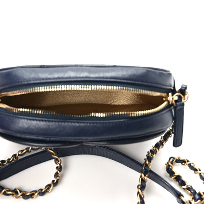 Chanel Lambskin Quilted Coco Midnight Camera Case Navy 5 of 9