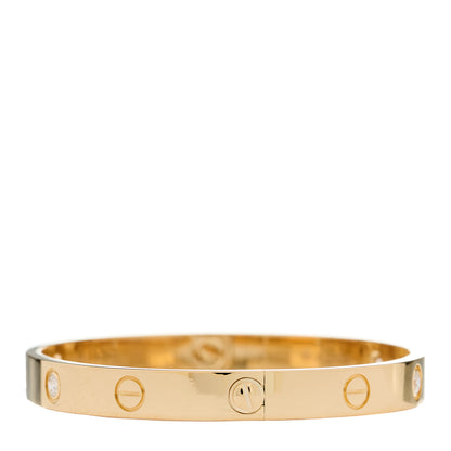 Cartier 18K Yellow Gold 4 Diamond LOVE Bracelet 17 3 of 8