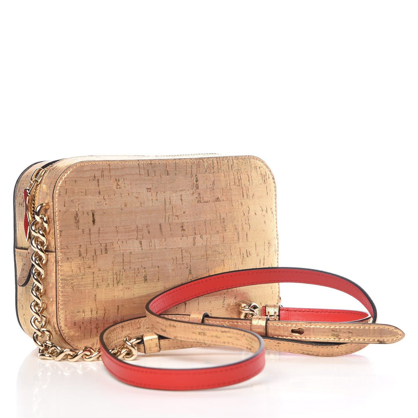 Metallic Liege Pepite Cork Mini Rubylou Crossbody Gold