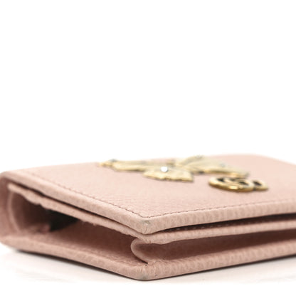 Gucci Pebbled Calfskin Butterfly Card Case Perfect Pink 8 of 10