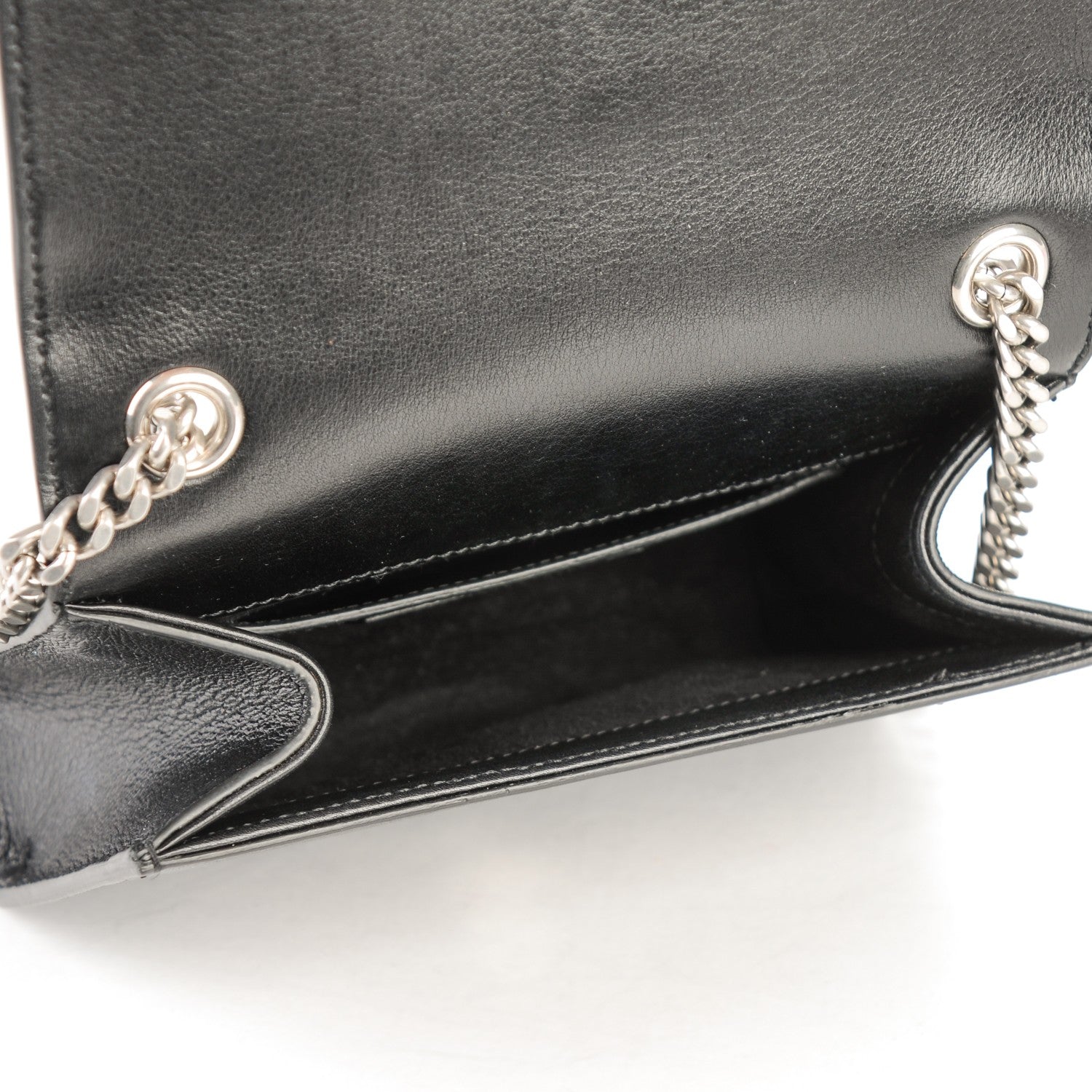 Saint Laurent Calfskin Embellished Small Monogram Kate Satchel Black 5 of 6