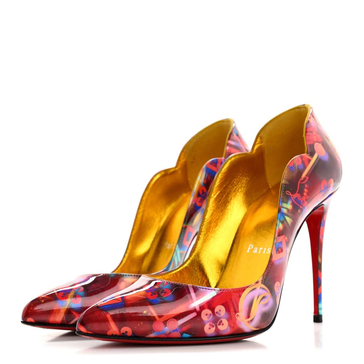 Patent Discolaser Hot Chick 100 Pumps 35.5 Multicolor Lin Yellow